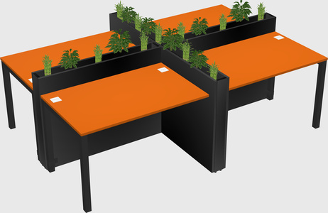 Rectangular shared desk