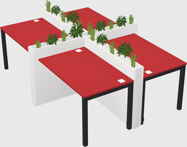 Rectangular shared desk