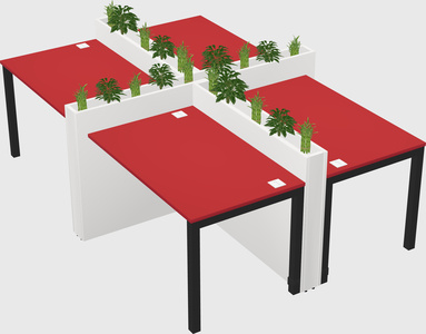Rectangular shared desk