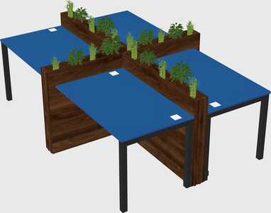 Rectangular shared desk