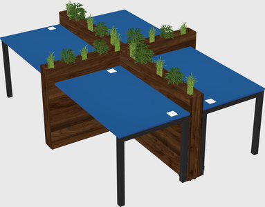 Rectangular shared desk