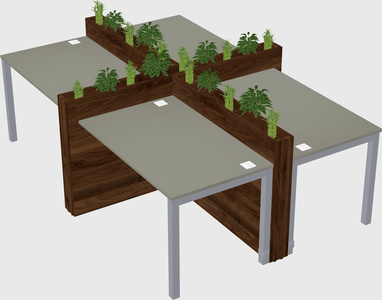 Rectangular shared desk