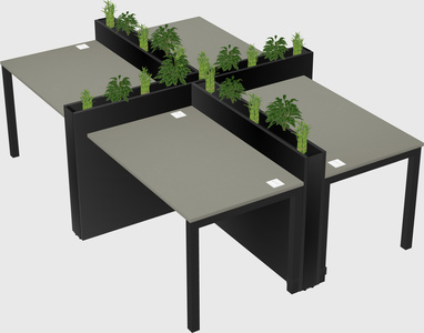 Rectangular shared desk