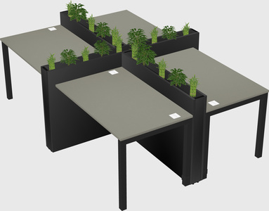 Rectangular shared desk
