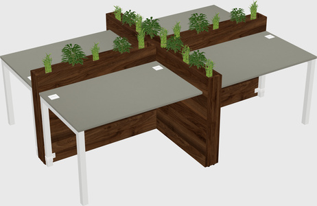 Rectangular shared desk