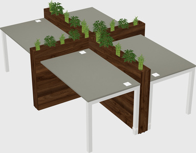 Rectangular shared desk