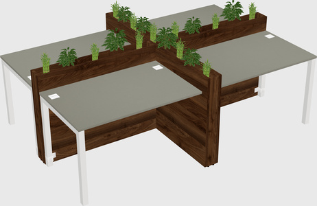 Rectangular shared desk