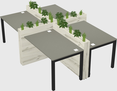 Rectangular shared desk