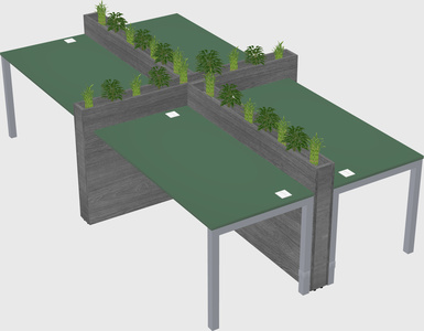Rectangular shared desk
