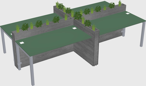 Rectangular shared desk