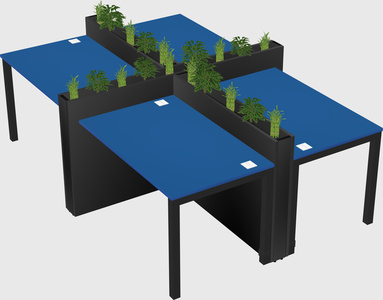 Rectangular shared desk