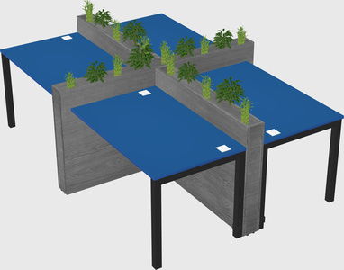 Rectangular shared desk