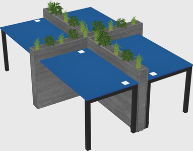 Rectangular shared desk