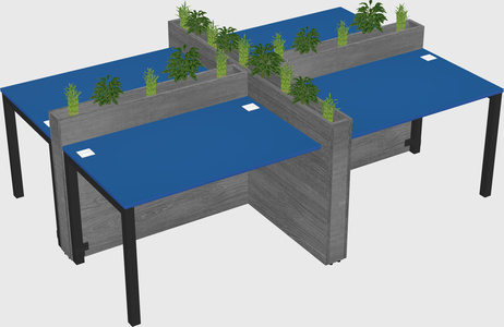 Rectangular shared desk