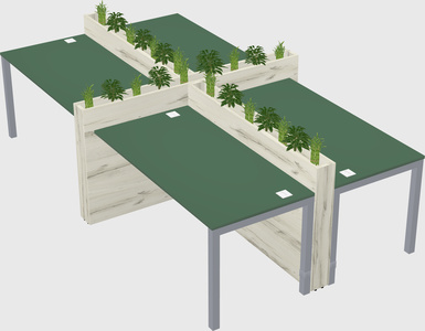 Rectangular shared desk