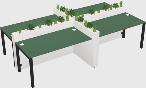 Rectangular shared desk