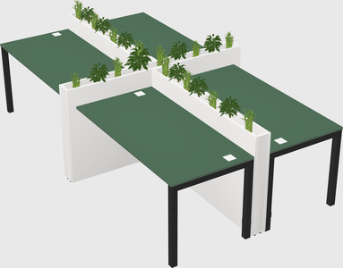 Rectangular shared desk