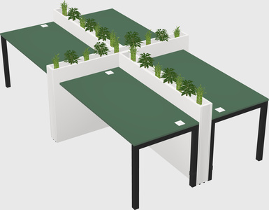 Rectangular shared desk