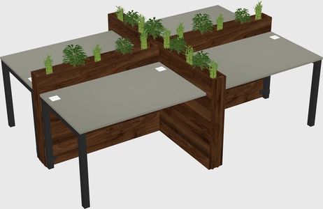 Rectangular shared desk