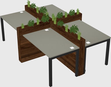 Rectangular shared desk