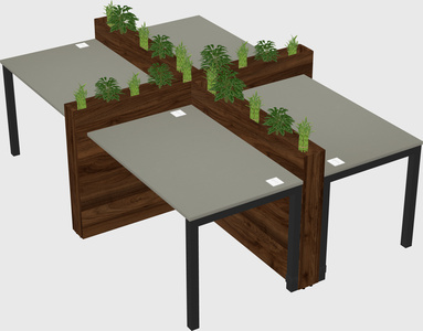 Rectangular shared desk