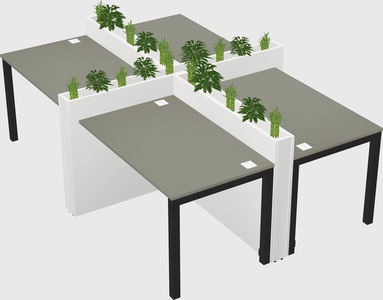 Rectangular shared desk