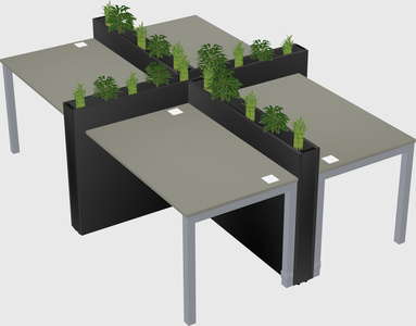 Rectangular shared desk