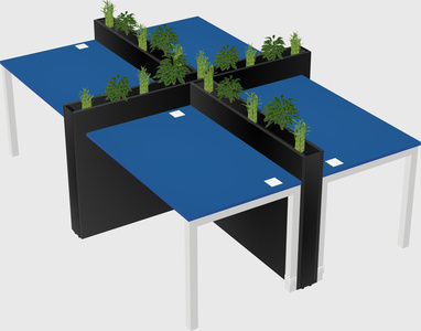 Rectangular shared desk