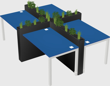 Rectangular shared desk