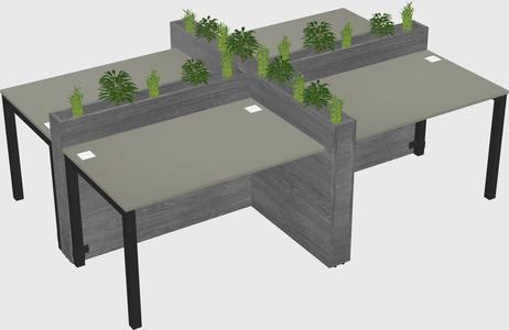 Rectangular shared desk