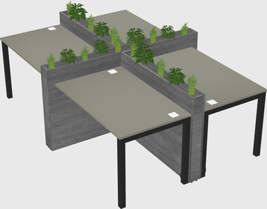 Rectangular shared desk