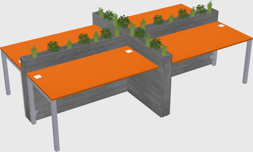 Rectangular shared desk