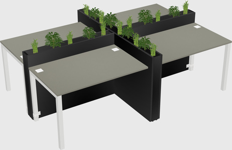 Rectangular shared desk