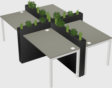 Rectangular shared desk
