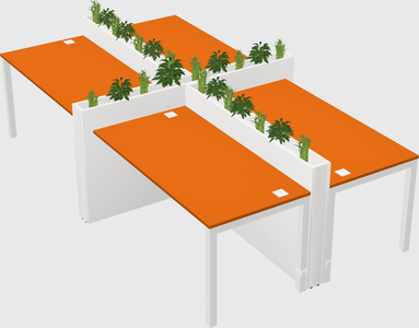 Rectangular shared desk