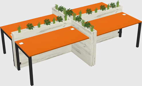 Rectangular shared desk