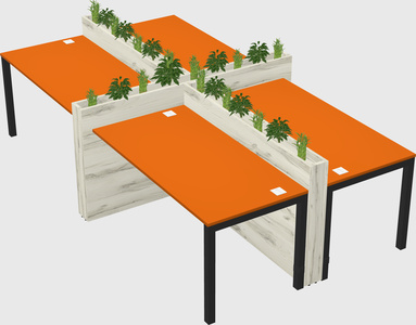 Rectangular shared desk