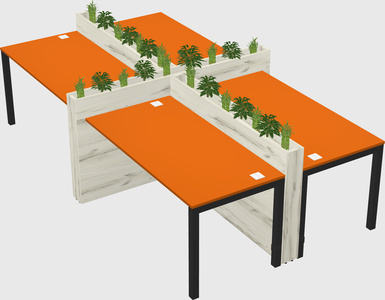 Rectangular shared desk