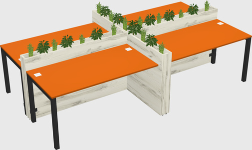Rectangular shared desk