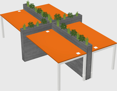 Rectangular shared desk
