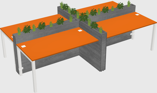 Rectangular shared desk