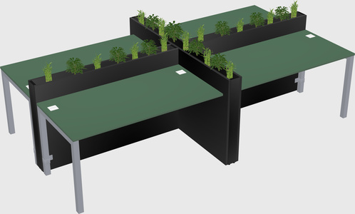 Rectangular shared desk