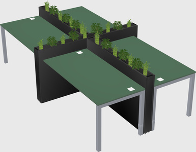 Rectangular shared desk