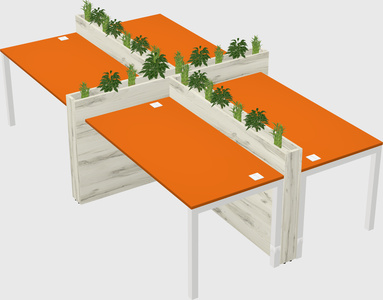 Rectangular shared desk
