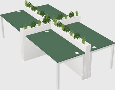 Rectangular shared desk