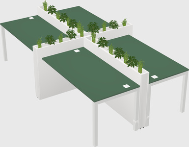 Rectangular shared desk
