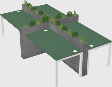 Rectangular shared desk