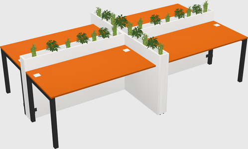 Rectangular shared desk