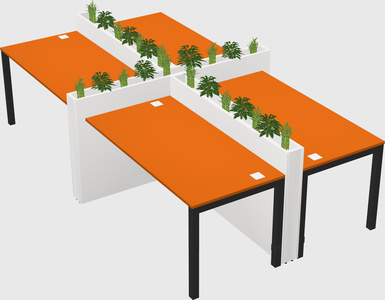 Rectangular shared desk