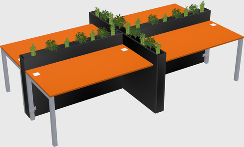 Rectangular shared desk
